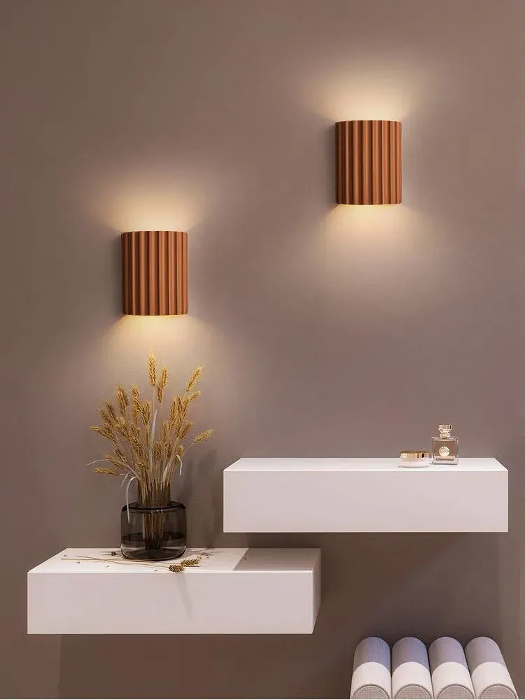 Sofello Applique murale design cannelée en résine, style nordique moderne, chambre, salon