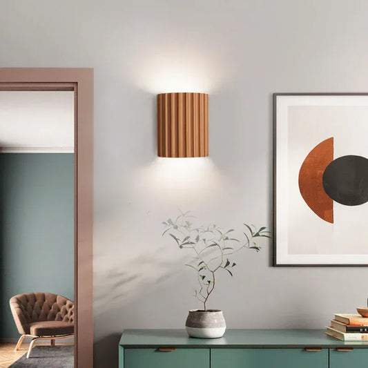 Sofello Applique murale design cannelée en résine, style nordique moderne, chambre, salon