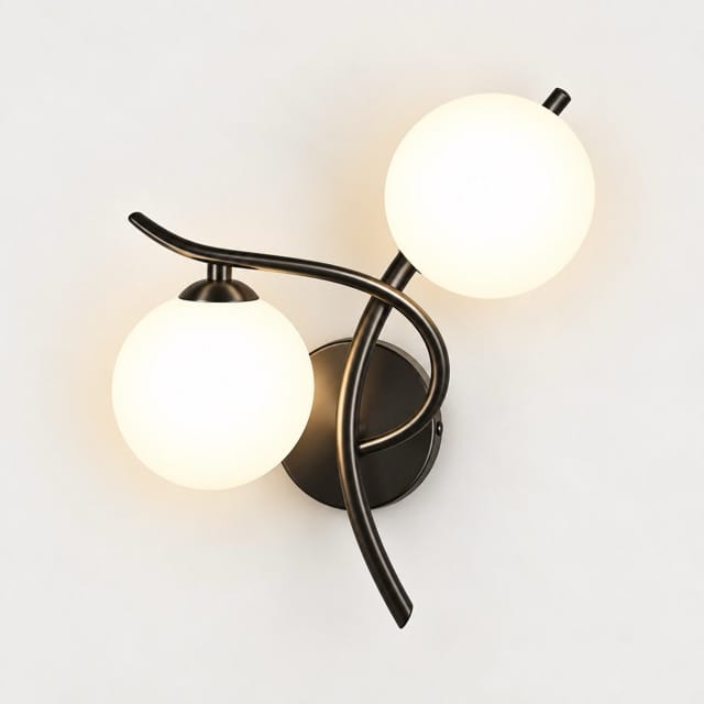 Sofello Applique murale design scandinave sphères en verre, doré ou noir - chambre, couloir, salon