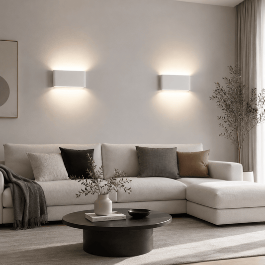 Sofello Applique murale LED aluminium IP65 – faisceau haut & bas – verre dépoli – noir ou blanc – chambre, couloir, escalier, façade