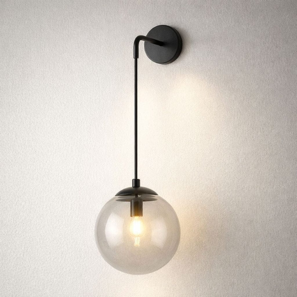 Sofello Applique Murale LED Boule en Verre Style Nordique Vintage – Fer et Verre | Salon Chambre Cuisine Salle de Bain