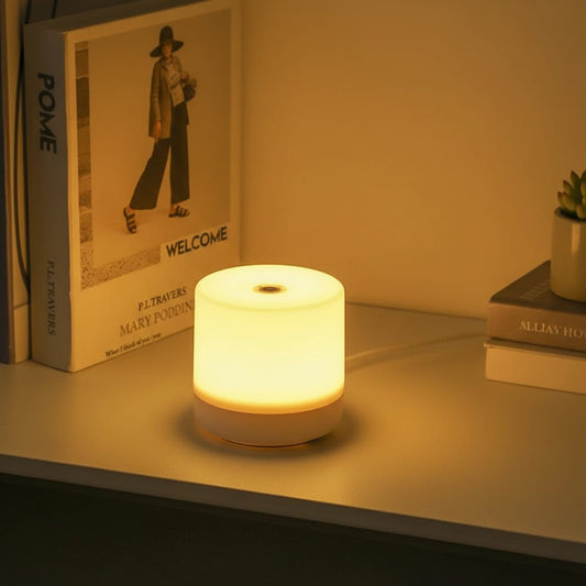 Sofello Lampe de chevet tactile LED USB – design rond blanc – chambre, bureau, lecture