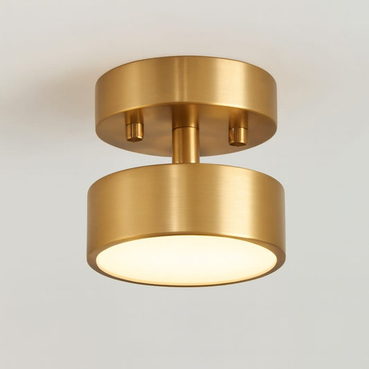 Sofello Plafonnier LED rond doré cuivré, design moderne, 15/20/30cm, pour chambre, salon et couloir