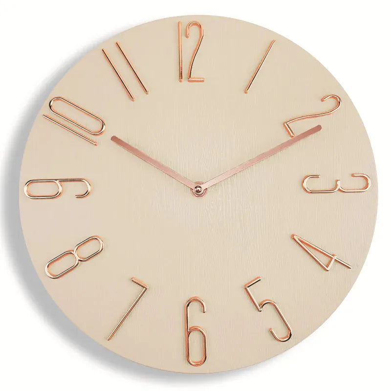 Sofello Horloge murale design moderne sans trotteuse, horloge murale nordique silencieuse pour salon, chambre - blanc, noir, bleu, effet bois - 30 cm