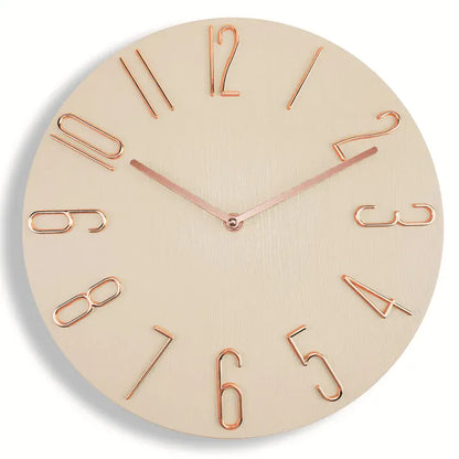 Sofello Horloge murale design moderne sans trotteuse, horloge murale nordique silencieuse pour salon, chambre - blanc, noir, bleu, effet bois - 30 cm