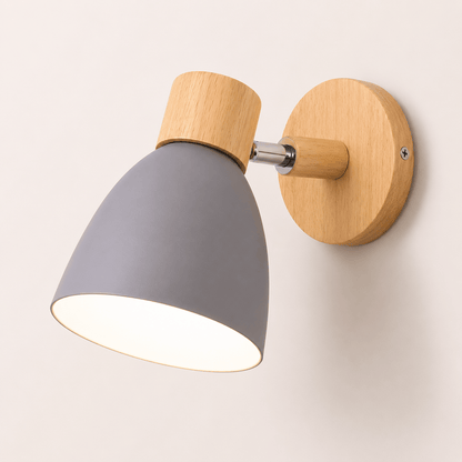 Sofello Applique murale bois & aluminium orientable – style nordique – chambre, salon, couloir – 6 coloris