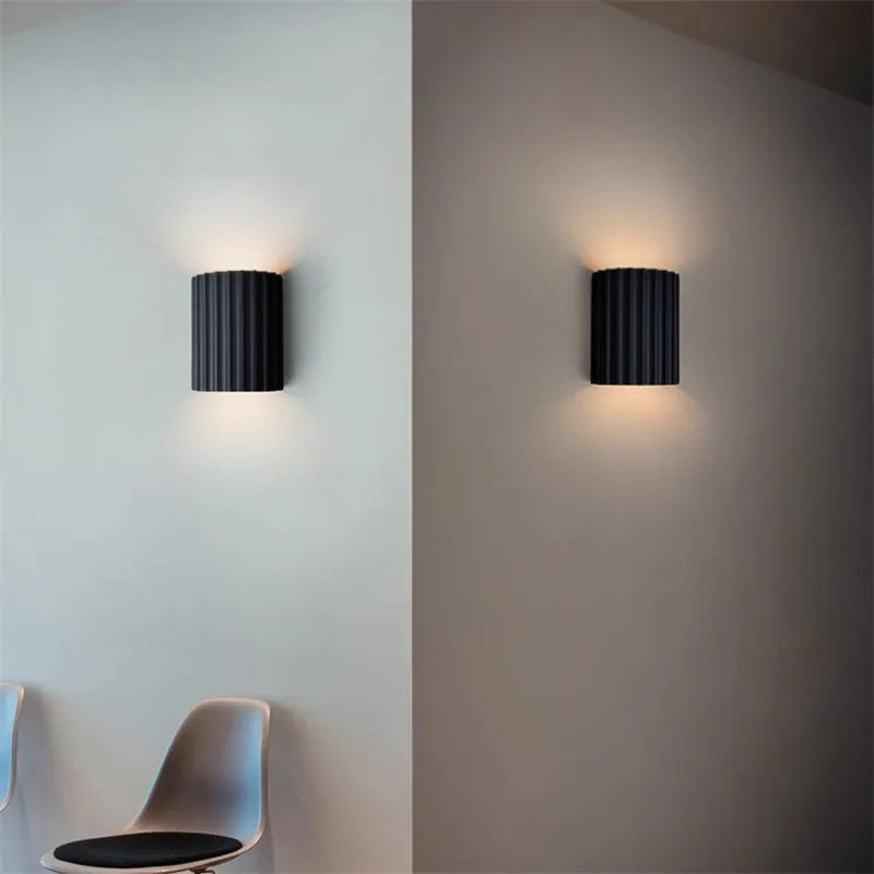 Sofello Applique murale design cannelée en résine, style nordique moderne, chambre, salon