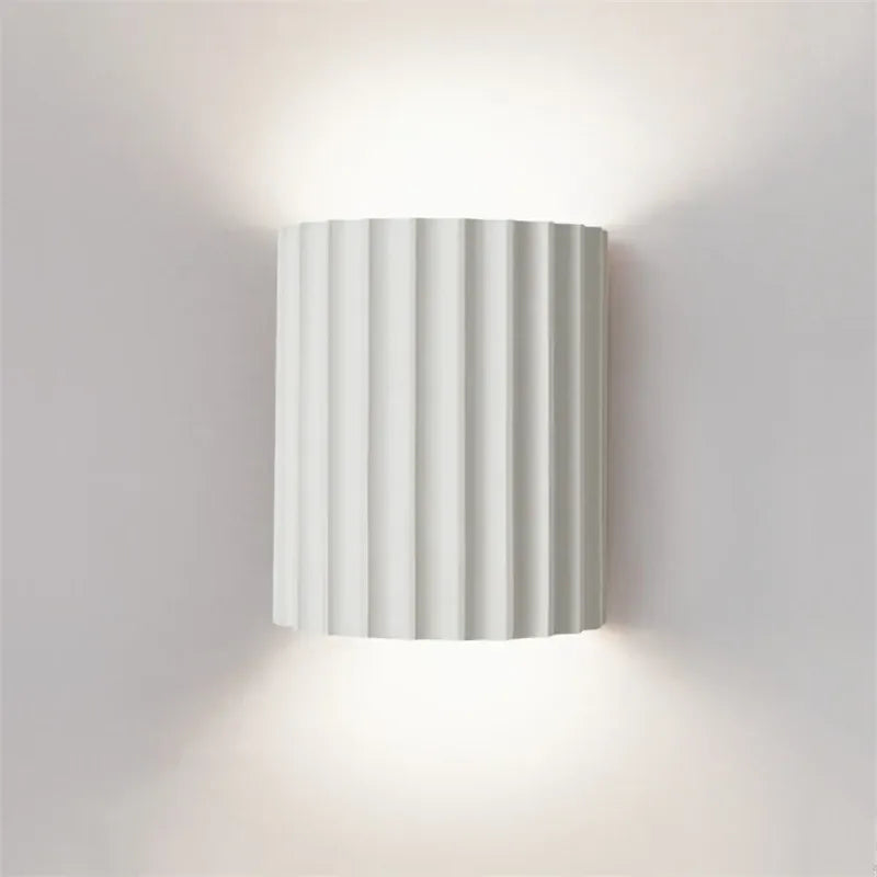 Sofello Applique murale design cannelée en résine, style nordique moderne, chambre, salon
