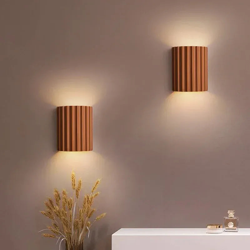 Sofello Applique murale design cannelée en résine, style nordique moderne, chambre, salon