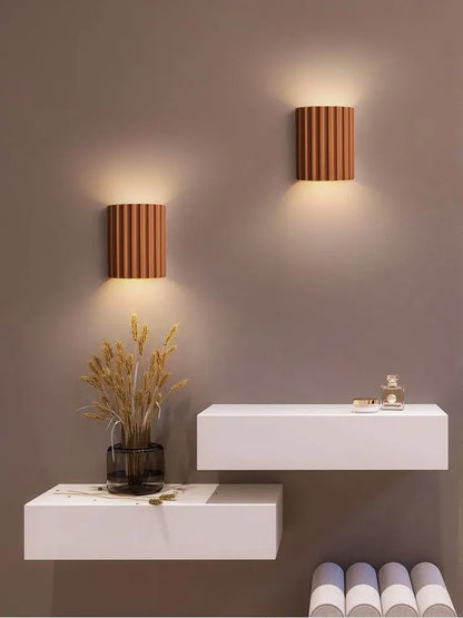 Sofello Applique murale design cannelée en résine, style nordique moderne, chambre, salon