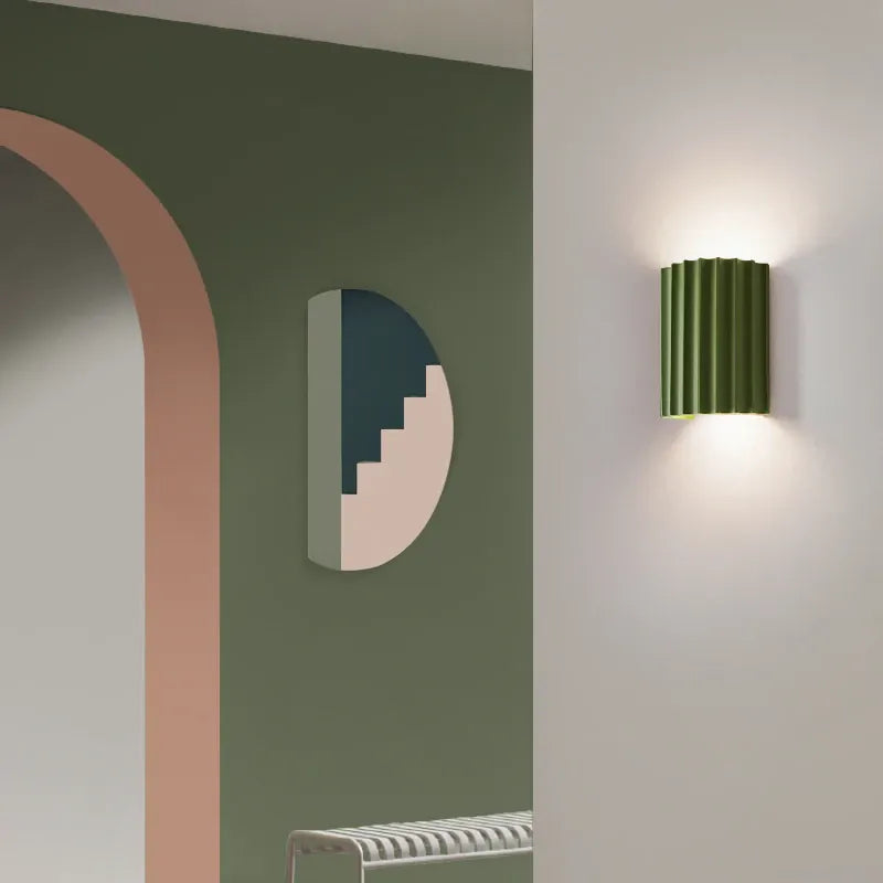 Sofello Applique murale design cannelée en résine, style nordique moderne, chambre, salon