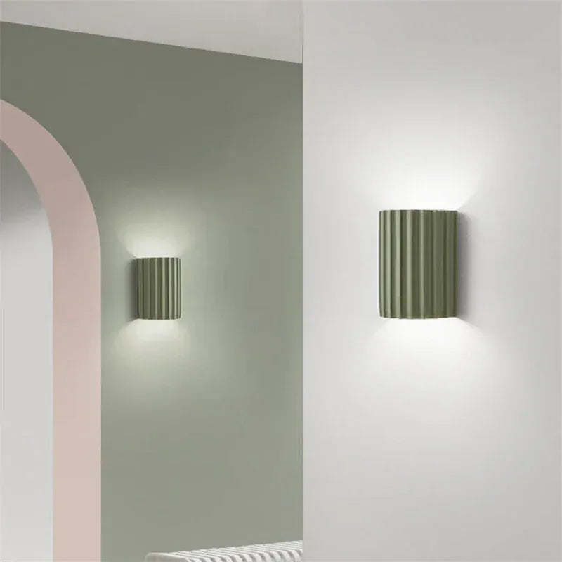 Sofello Applique murale design cannelée en résine, style nordique moderne, chambre, salon