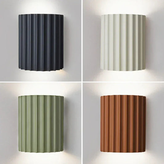 Sofello Applique murale design cannelée en résine, style nordique moderne, chambre, salon