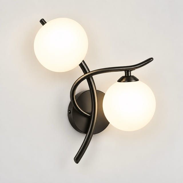Sofello Applique murale design scandinave sphères en verre, doré ou noir - chambre, couloir, salon