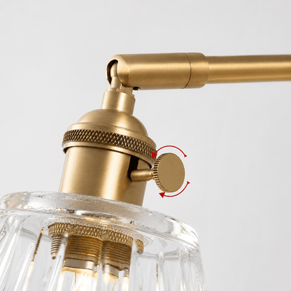 Sofello Applique murale dorée en verre transparent – style vintage japonais – culot E27 – chambre, salon, salle de bain, couloir