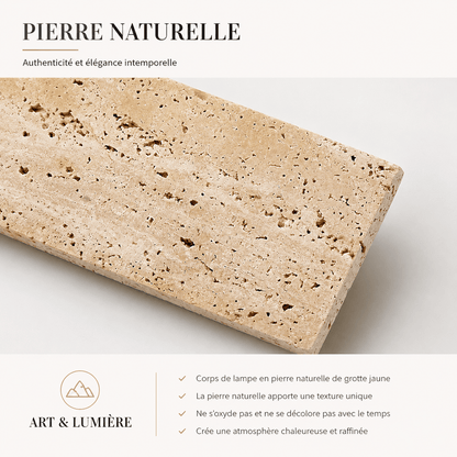 Sofello Applique murale en pierre naturelle wabi-sabi, LED, intérieur et extérieur IP65
