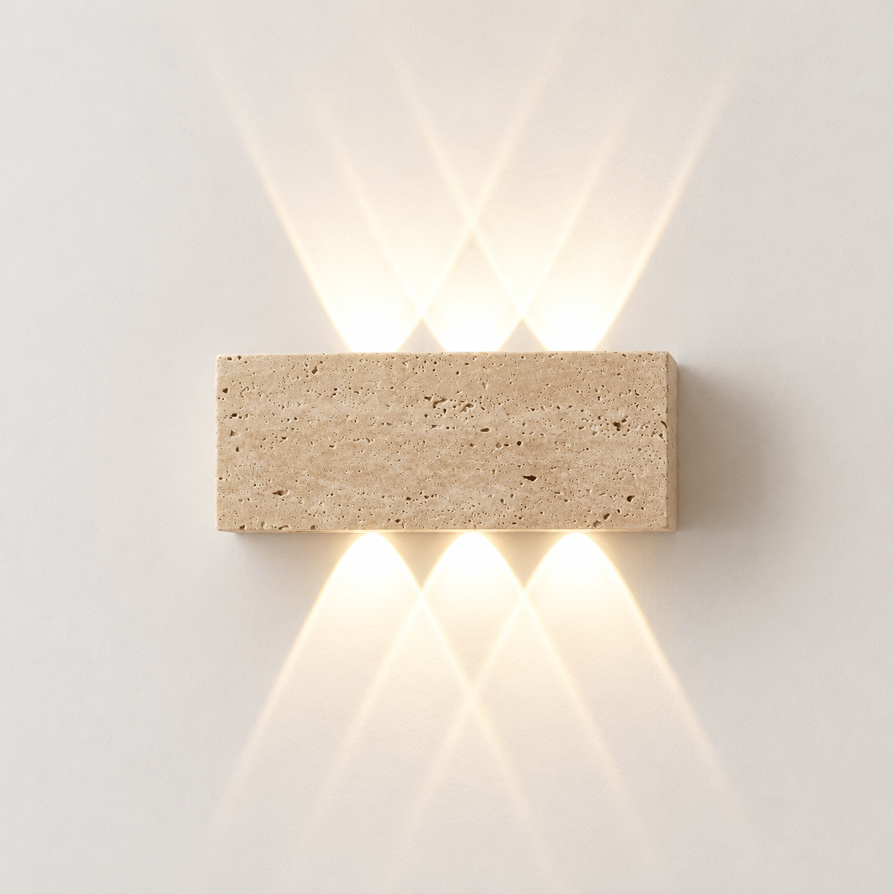 Sofello Applique murale en pierre naturelle wabi-sabi, LED, intérieur et extérieur IP65
