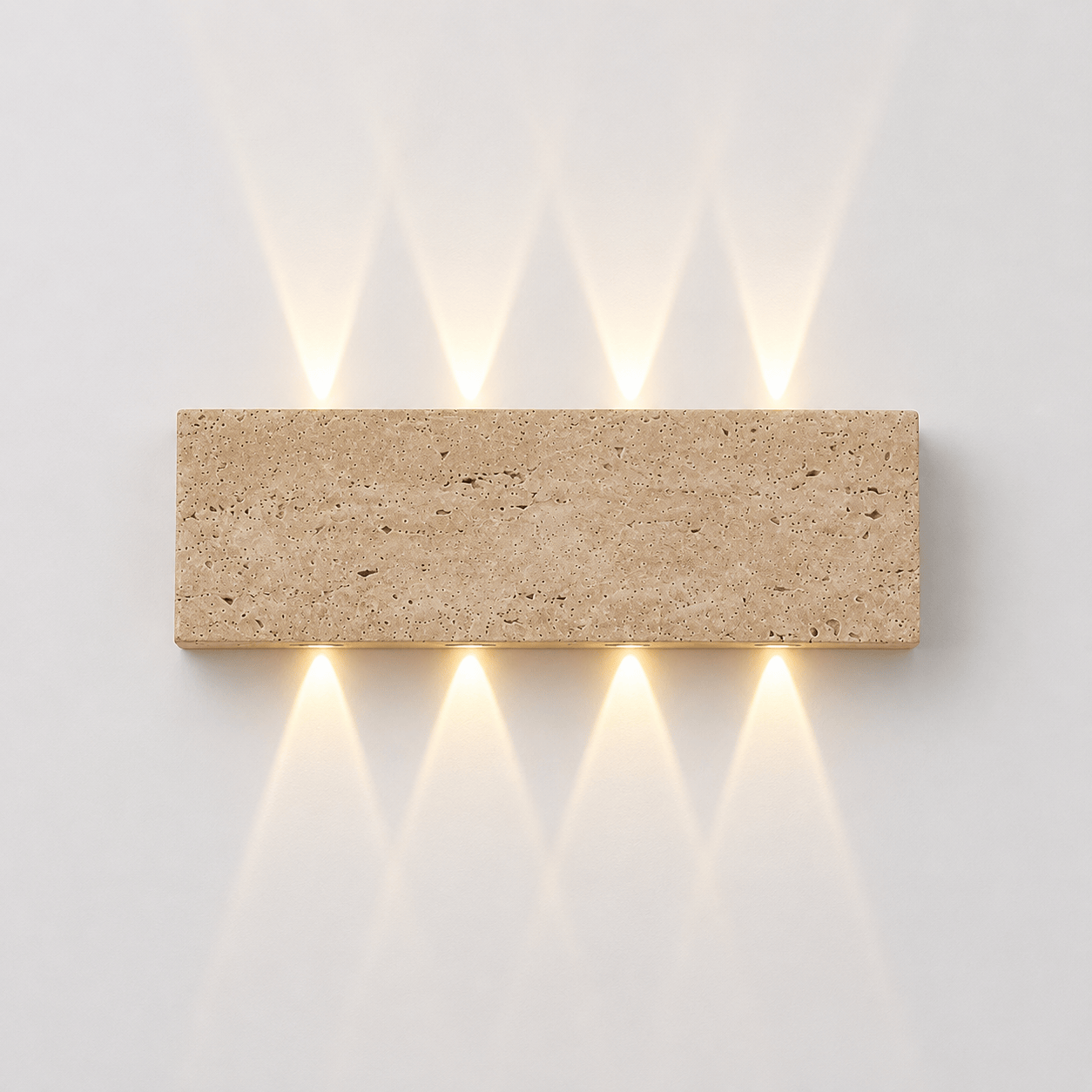 Sofello Applique murale en pierre naturelle wabi-sabi, LED, intérieur et extérieur IP65