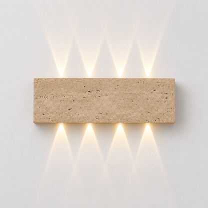 Sofello Applique murale en pierre naturelle wabi-sabi, LED, intérieur et extérieur IP65