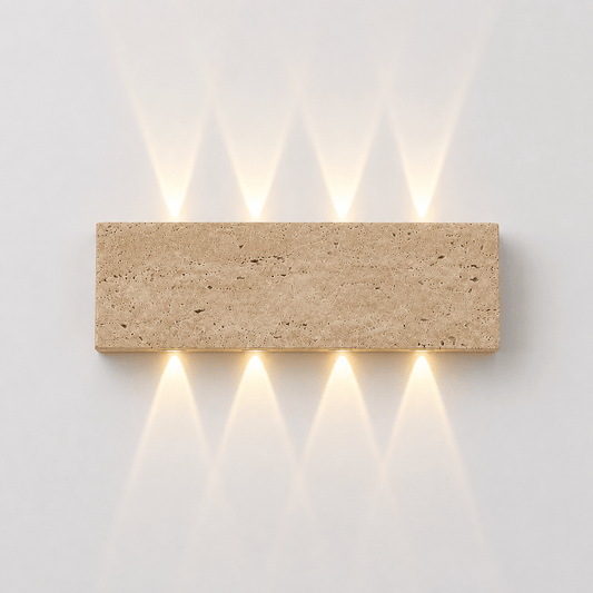 Sofello Applique murale en pierre naturelle wabi-sabi, LED, intérieur et extérieur IP65