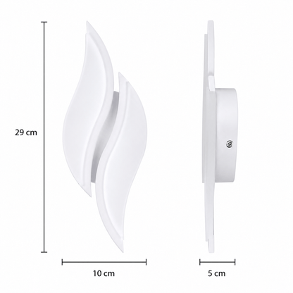 Sofello Applique murale LED acrylique blanc – forme flamme – 12W 6500K – chambre, salon, couloir, escalier