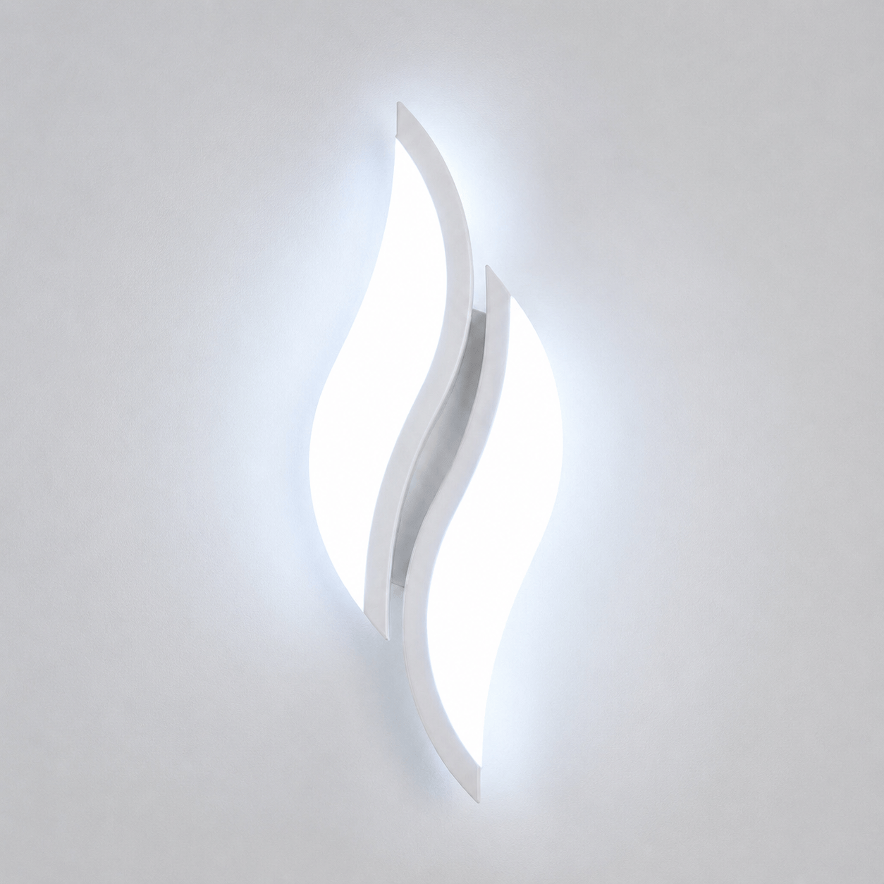 Sofello Applique murale LED acrylique blanc – forme flamme – 12W 6500K – chambre, salon, couloir, escalier