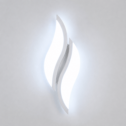 Sofello Applique murale LED acrylique blanc – forme flamme – 12W 6500K – chambre, salon, couloir, escalier