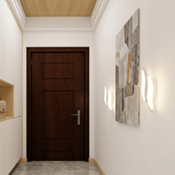 Sofello Applique murale LED acrylique blanc – forme flamme – 12W 6500K – chambre, salon, couloir, escalier
