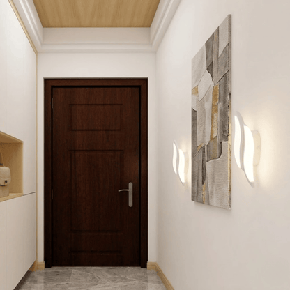 Sofello Applique murale LED acrylique blanc – forme flamme – 12W 6500K – chambre, salon, couloir, escalier