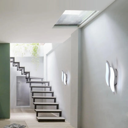 Sofello Applique murale LED acrylique blanc – forme flamme – 12W 6500K – chambre, salon, couloir, escalier