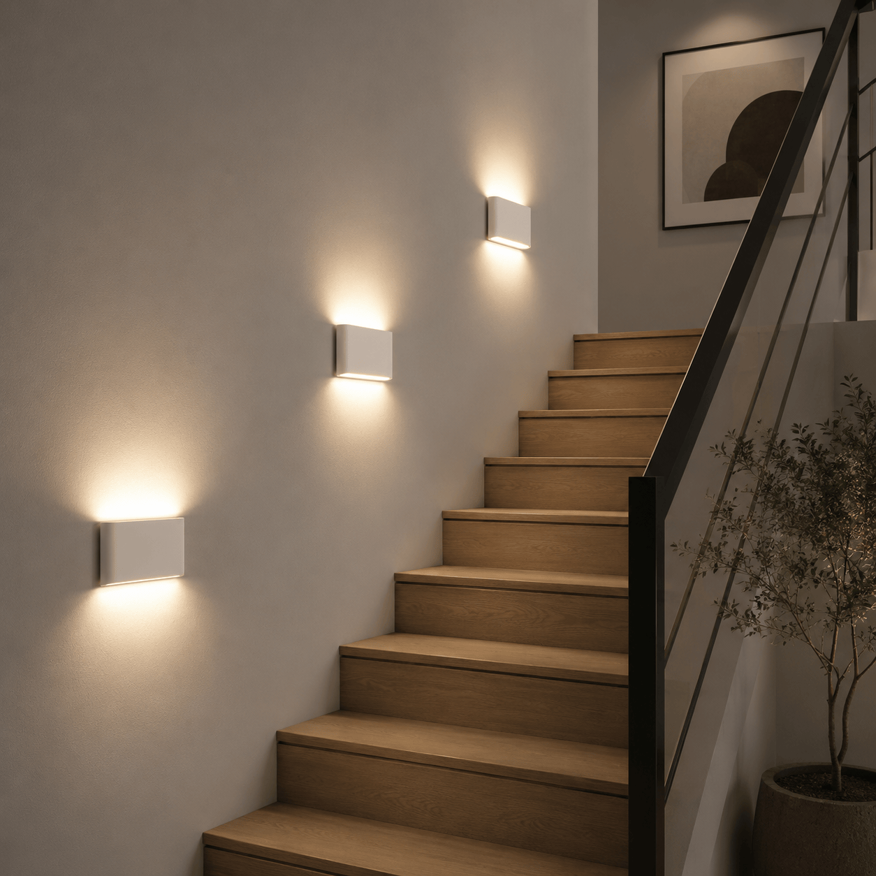 Sofello Applique murale LED aluminium IP65 – faisceau haut & bas – verre dépoli – noir ou blanc – chambre, couloir, escalier, façade