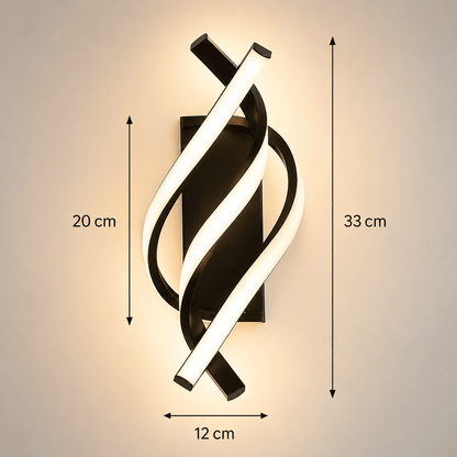 Sofello Applique murale LED aluminium spirale 3 bras – 3 températures – noir ou blanc – chambre, salon, couloir, escalier