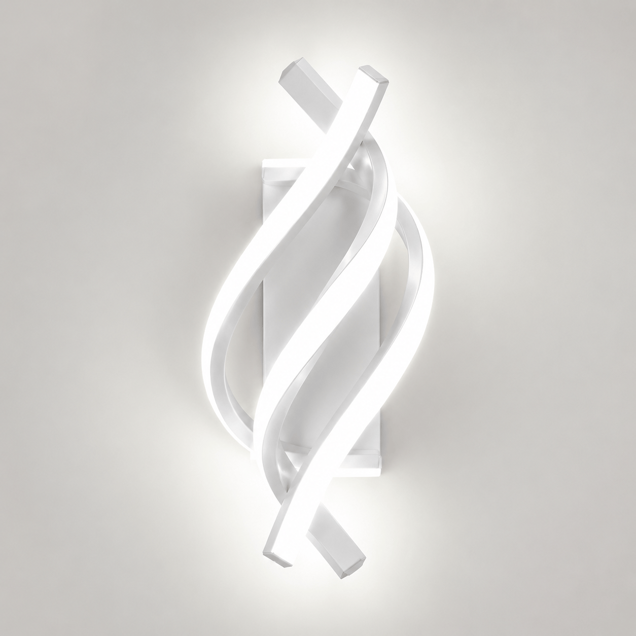 Sofello Applique murale LED aluminium spirale 3 bras – 3 températures – noir ou blanc – chambre, salon, couloir, escalier