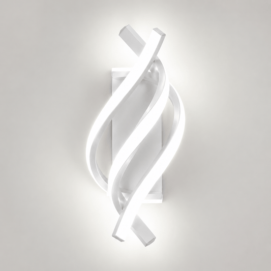 Sofello Applique murale LED aluminium spirale 3 bras – 3 températures – noir ou blanc – chambre, salon, couloir, escalier
