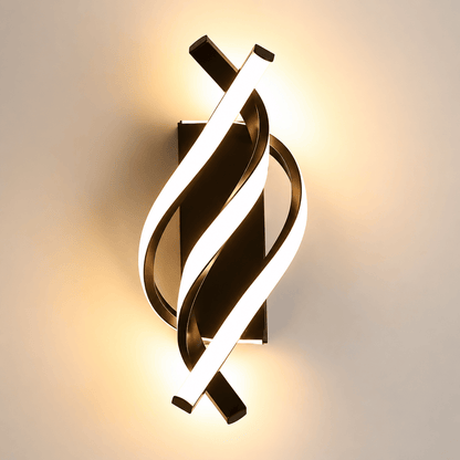 Sofello Applique murale LED aluminium spirale 3 bras – 3 températures – noir ou blanc – chambre, salon, couloir, escalier