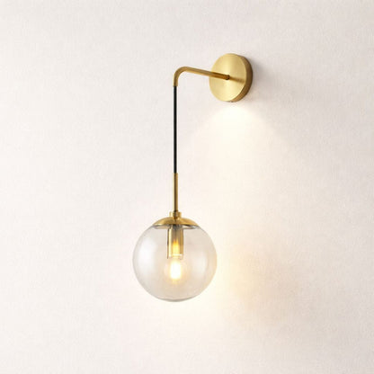 Sofello Applique Murale LED Boule en Verre Style Nordique Vintage – Fer et Verre | Salon Chambre Cuisine Salle de Bain