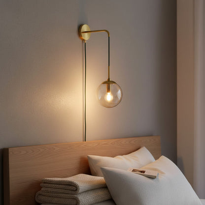 Sofello Applique Murale LED Boule en Verre Style Nordique Vintage – Fer et Verre | Salon Chambre Cuisine Salle de Bain