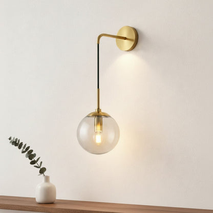Sofello Applique Murale LED Boule en Verre Style Nordique Vintage – Fer et Verre | Salon Chambre Cuisine Salle de Bain
