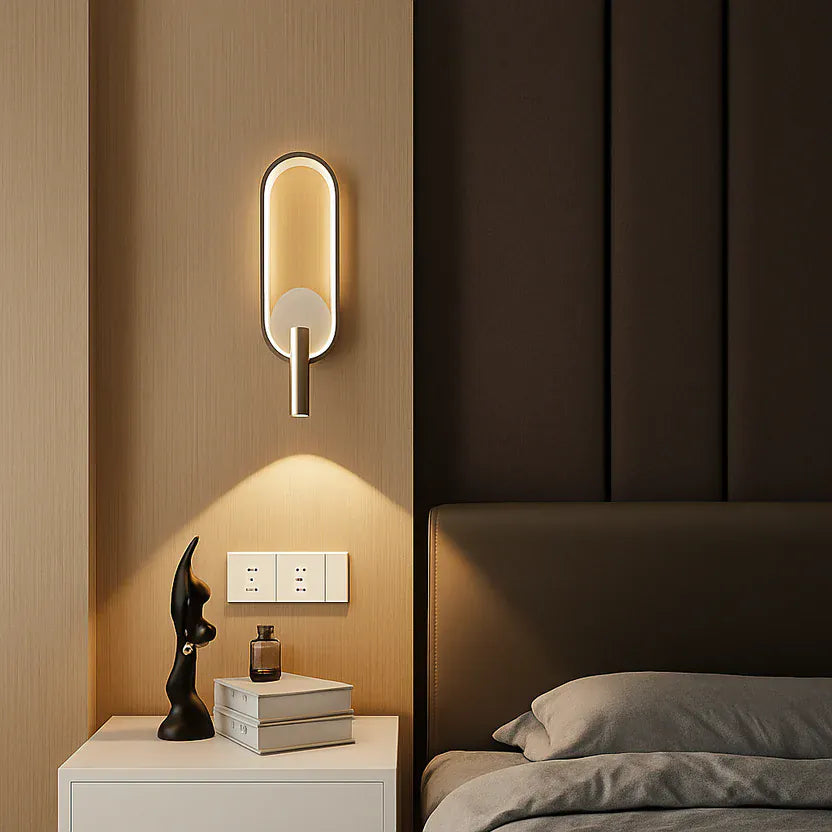 Sofello Applique murale LED design moderne – noir, blanc, argent - Oval où ronde – chambre, salon, couloir