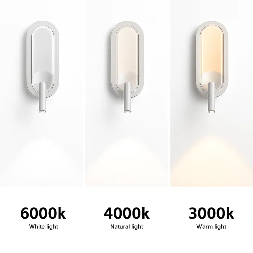 Sofello Applique murale LED design moderne – noir, blanc, argent - Oval où ronde – chambre, salon, couloir