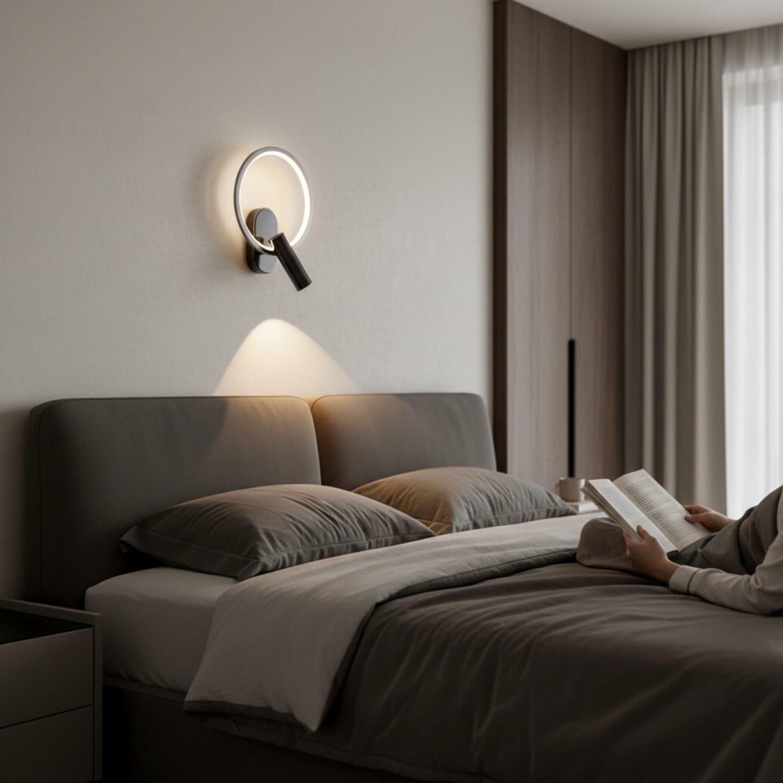 Sofello Applique murale LED design moderne – noir, blanc, argent - Oval où ronde – chambre, salon, couloir