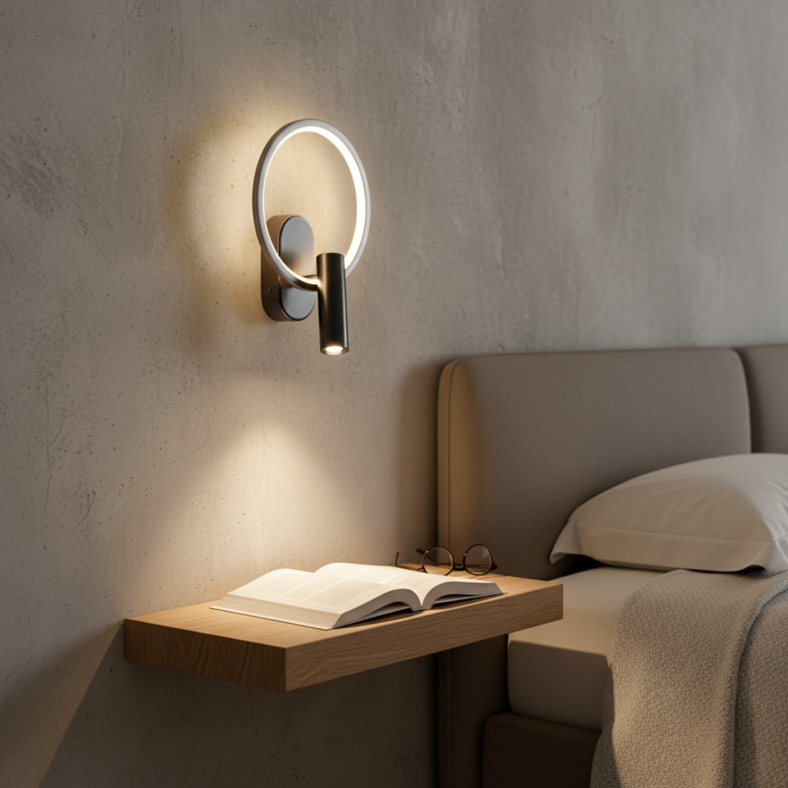 Sofello Applique murale LED design moderne – noir, blanc, argent - Oval où ronde – chambre, salon, couloir