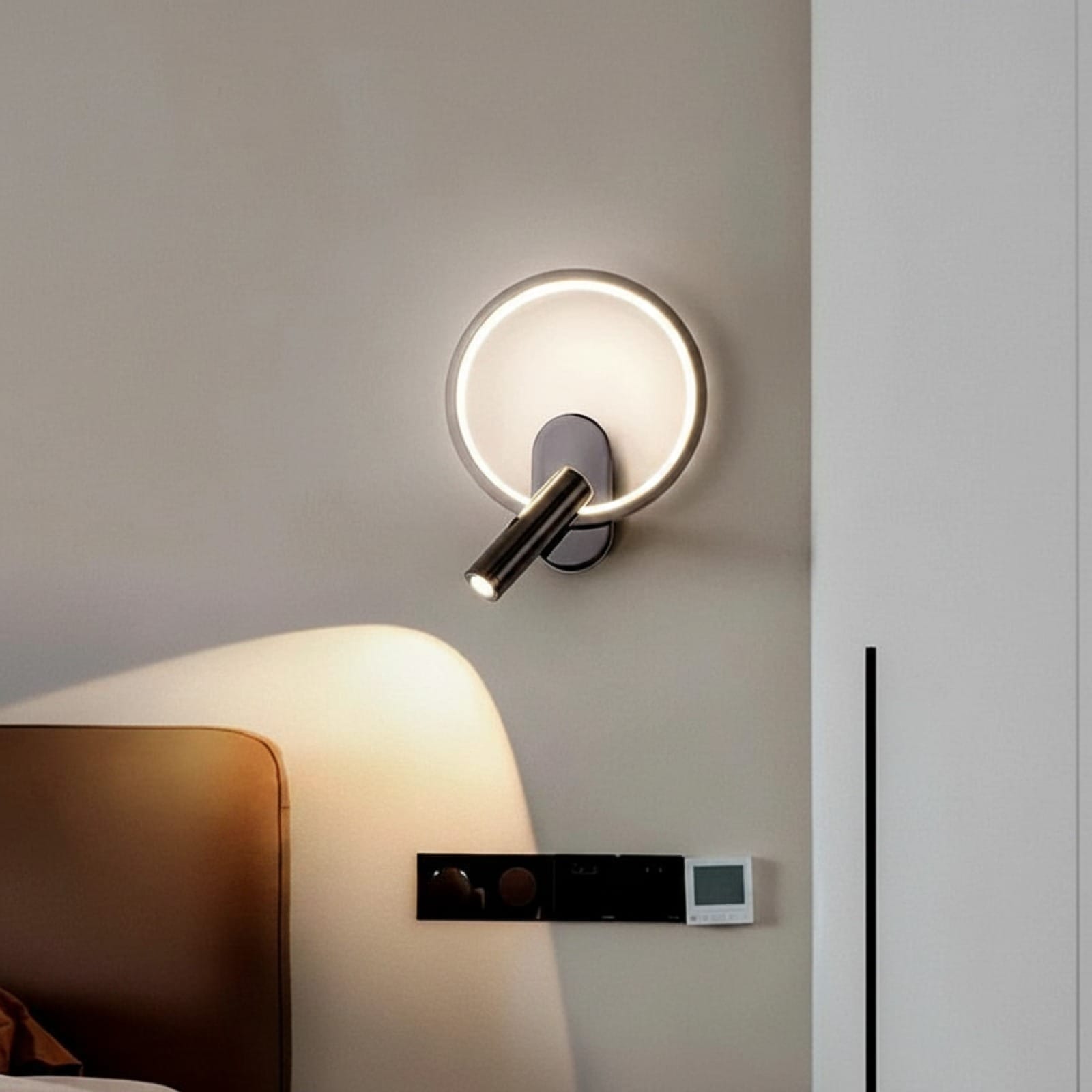 Sofello Applique murale LED design moderne – noir, blanc, argent - Oval où ronde – chambre, salon, couloir