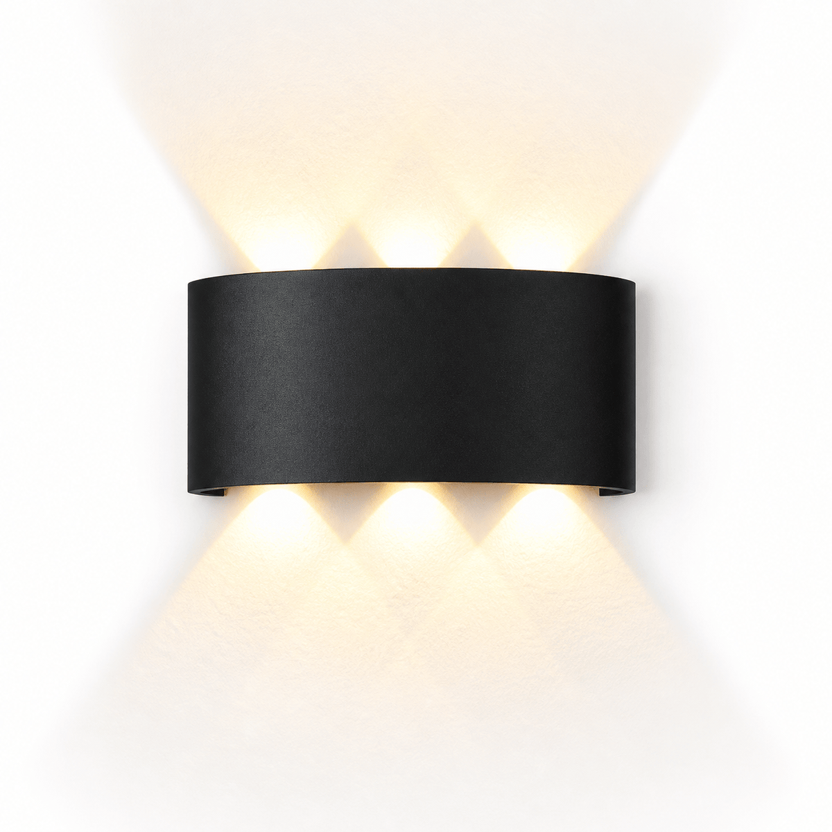 Sofello Applique murale LED design noire ou blanche, bidirectionnelle, pour chambre, salon, couloir et salle de bain