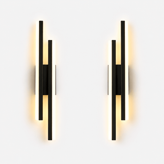 Sofello Applique murale LED dimmable métal & acrylique – 3 températures de couleur – noir ou doré – chambre, salon, couloir