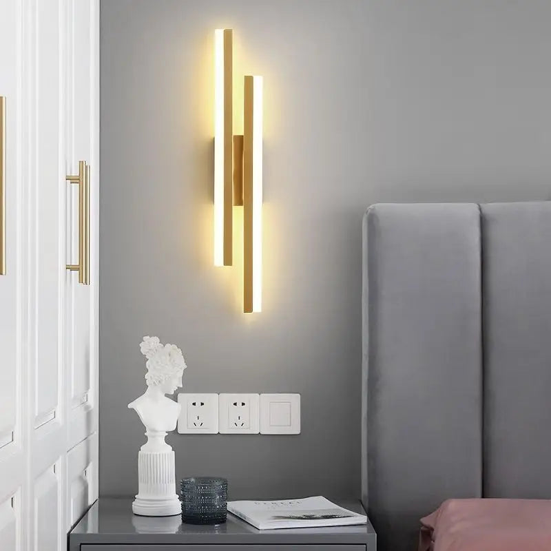 Sofello Applique murale LED dimmable métal & acrylique – 3 températures de couleur – noir ou doré – chambre, salon, couloir