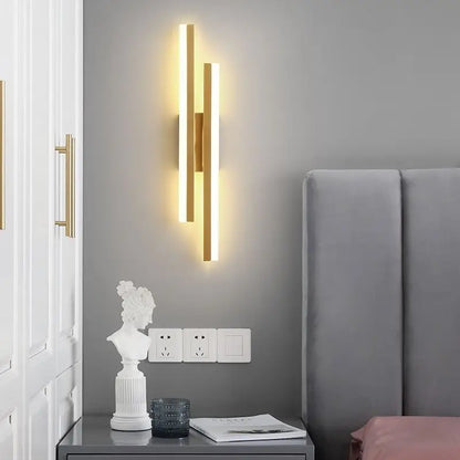 Sofello Applique murale LED dimmable métal & acrylique – 3 températures de couleur – noir ou doré – chambre, salon, couloir