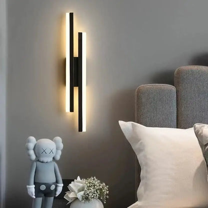 Sofello Applique murale LED dimmable métal & acrylique – 3 températures de couleur – noir ou doré – chambre, salon, couloir