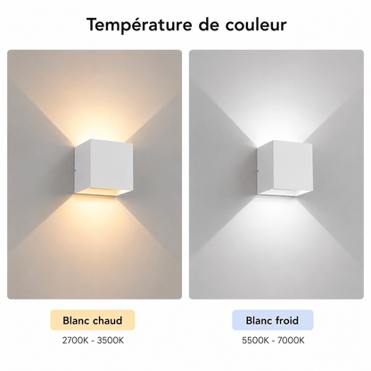 Sofello Applique murale LED noire aluminium – IP65 intérieur/extérieur – haut & bas – salon, couloir, façade