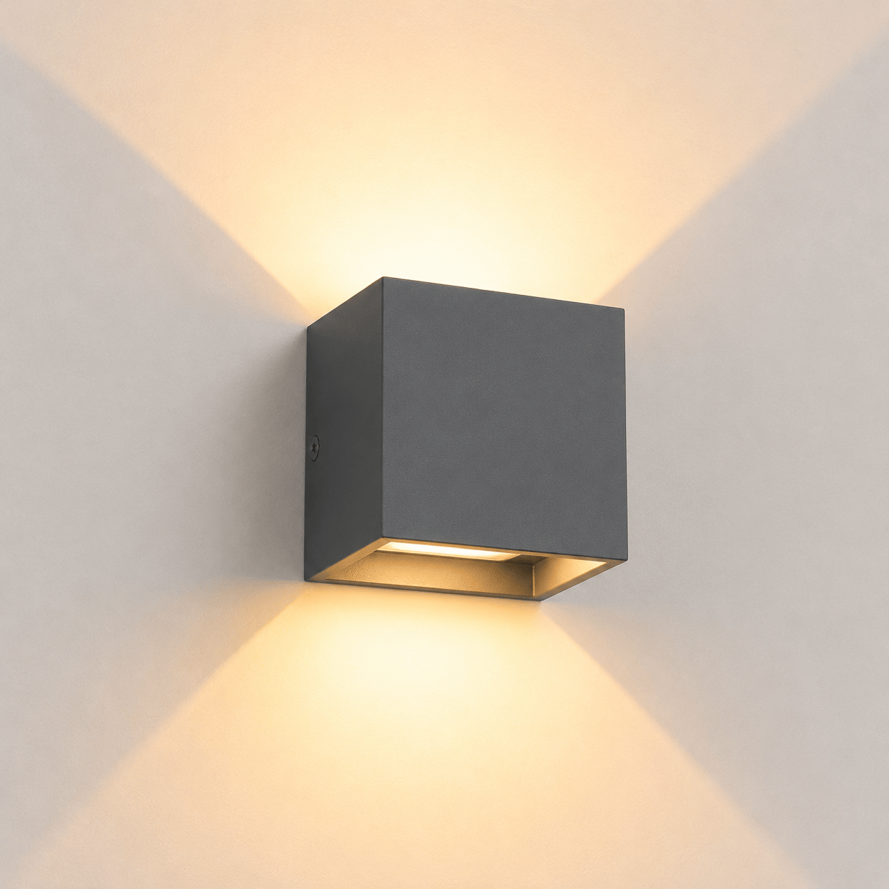 Sofello Applique murale LED noire aluminium – IP65 intérieur/extérieur – haut & bas – salon, couloir, façade